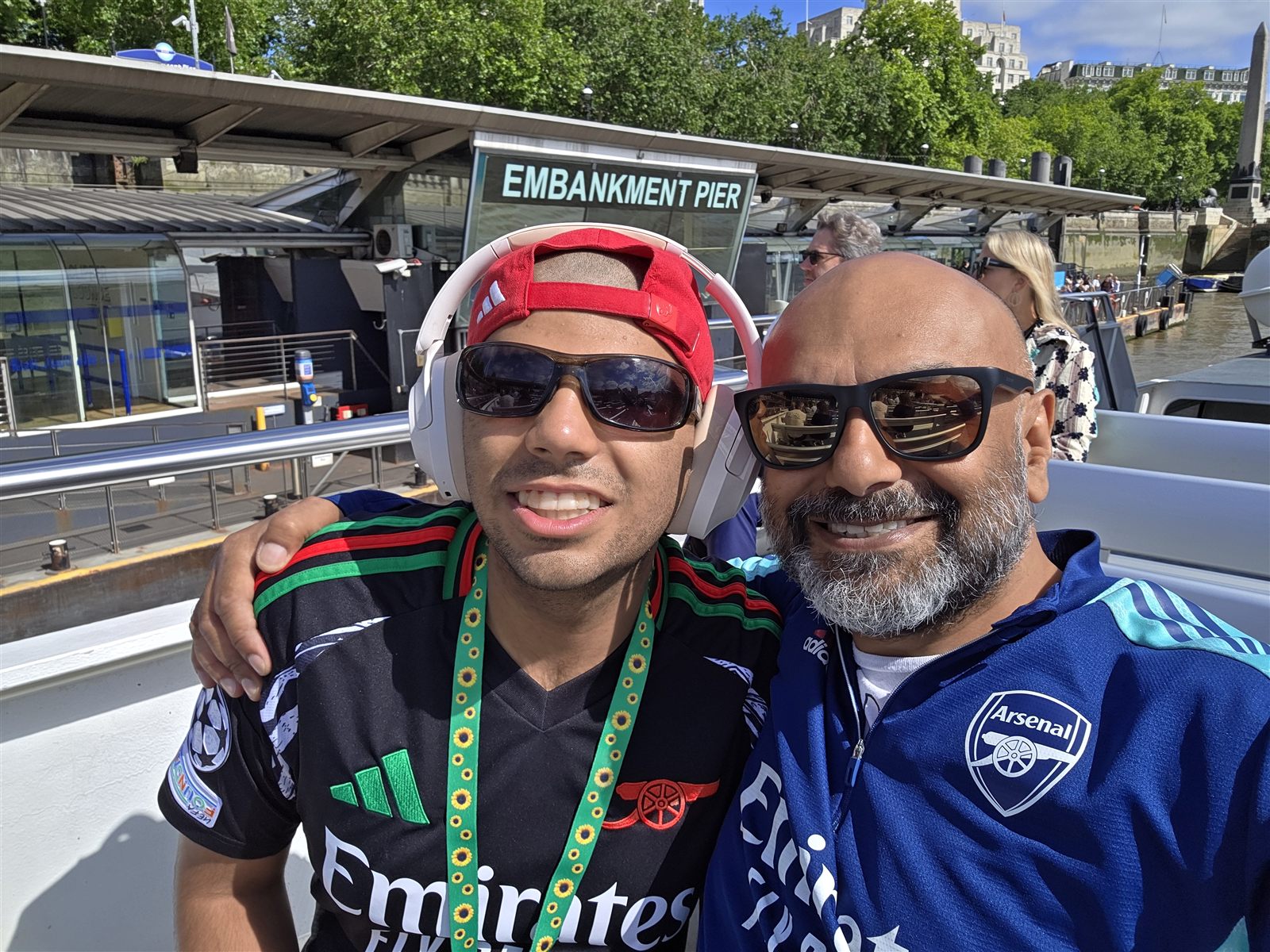 Danyal and Asif on the River Thames in London